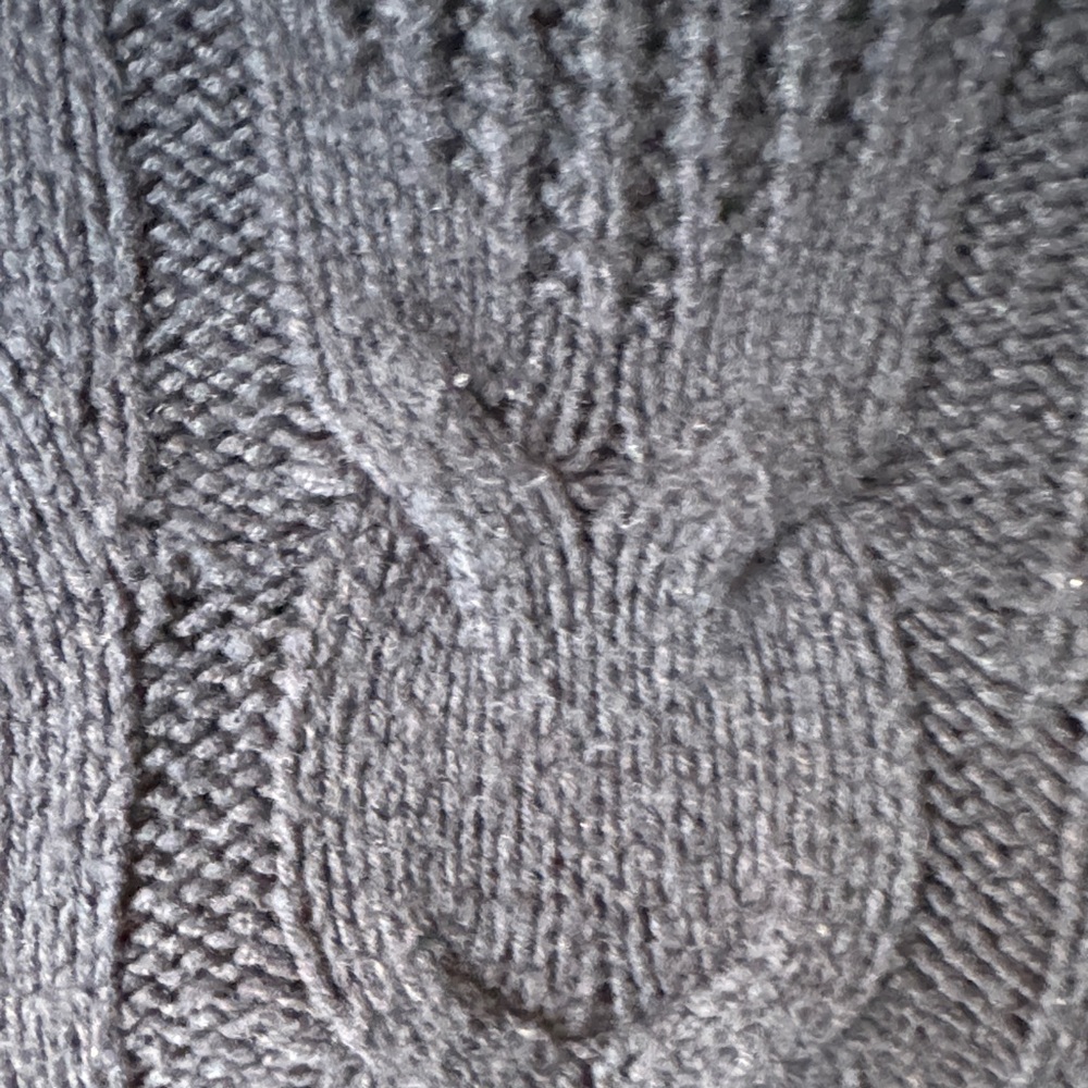 Land’s End Navy Cable Knit Turtleneck Sweater - Picture 3 of 5